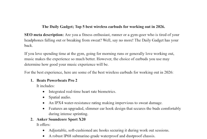 draft SEO blog posts